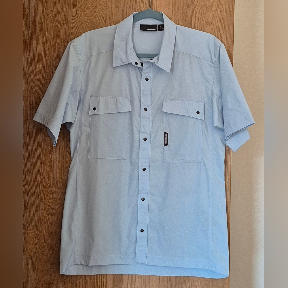 TRUEWERK Men’s Cloud Short Sleeve Light Blue UPF 30+ Sun Protection Shirt Small